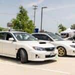 A white Subaru WRX at Huffines Subaru Corinth