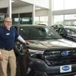 A dark green 2026 Subaru Outback at Huffines Subaru Corinth