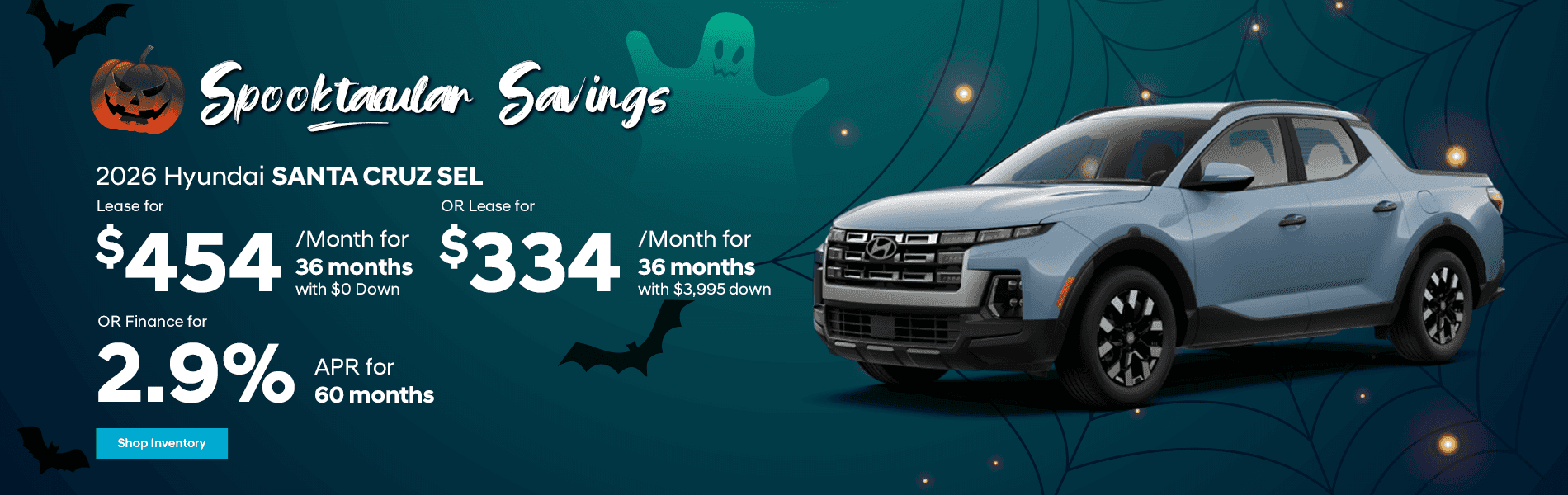 Lease for $454/month for 36 months with $0 due at lease signing OR Lease for $334/month for 36 months with $3,995 due at lease signing OR Finance for 2.9% for 60 months