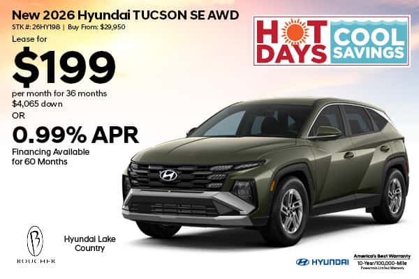 Save on a New 2026 Hyundai Tucson SE AWD!
