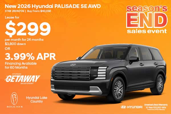 Save on a New 2026 Hyundai Palisade SE AWD in Oconomowoc, WI!