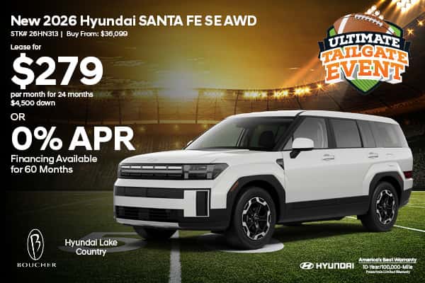 Lease a New 2026 Hyundai Santa Fe SE AWD!