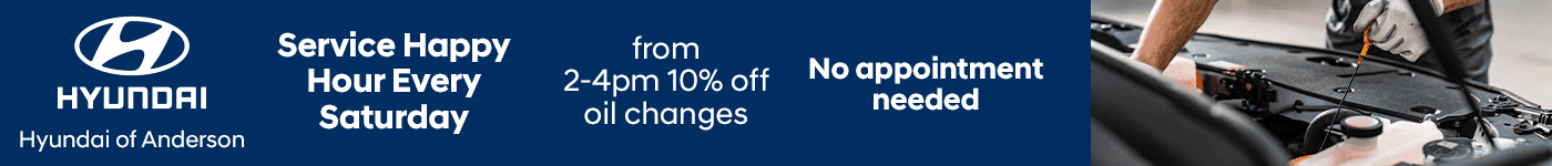 Service Happy Hour Every Saturday from 2-4pm 10% off oil changes No appointment needed