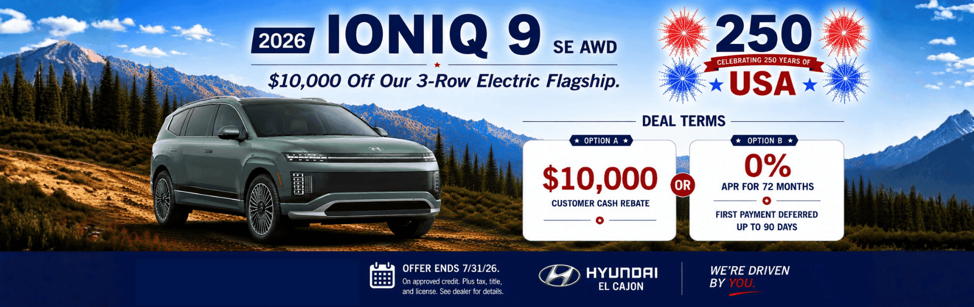 July Ioniq 9 website