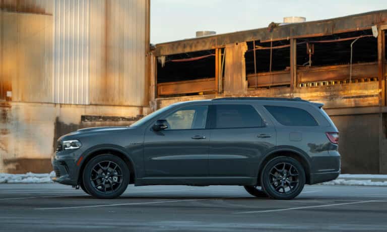 2026 Dodge Durango side view parked by building