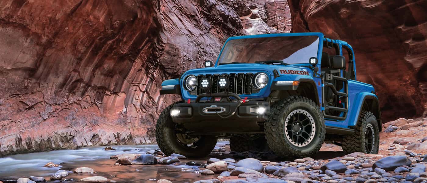 2026 Jeep Wrangler in canyon with doors off