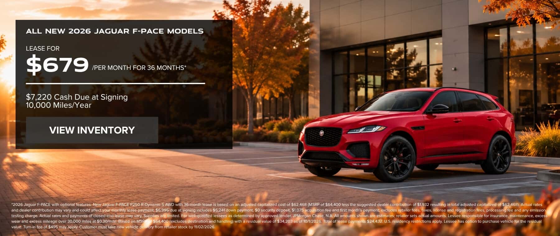 2026 Jaguar F-PACE — Lease
