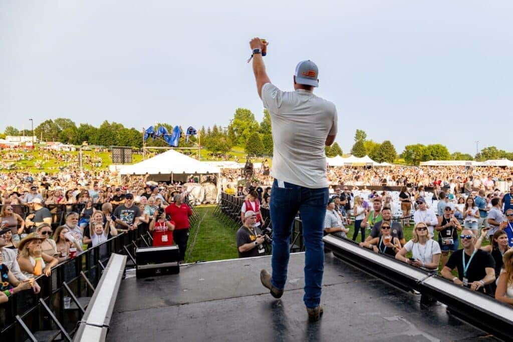 Jeff Belzer on stage at Lakefront Music Fest in Prior Lake, Minnesota