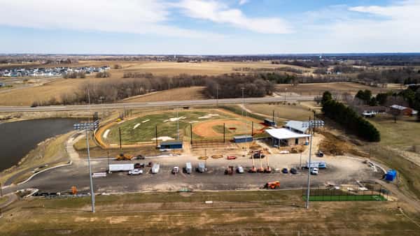 Aerial view of Belzer Stadium in Lakeville, Minnesota