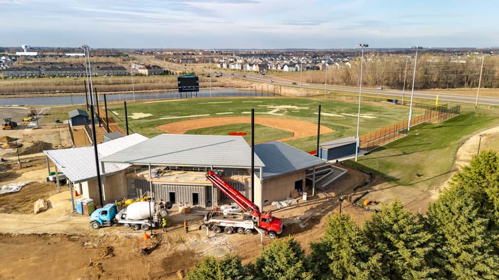 Construction progress at Belzer Stadium