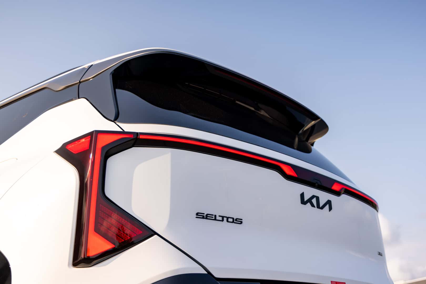 2027 Kia Seltos rear LED taillights and X-Line badging close-up