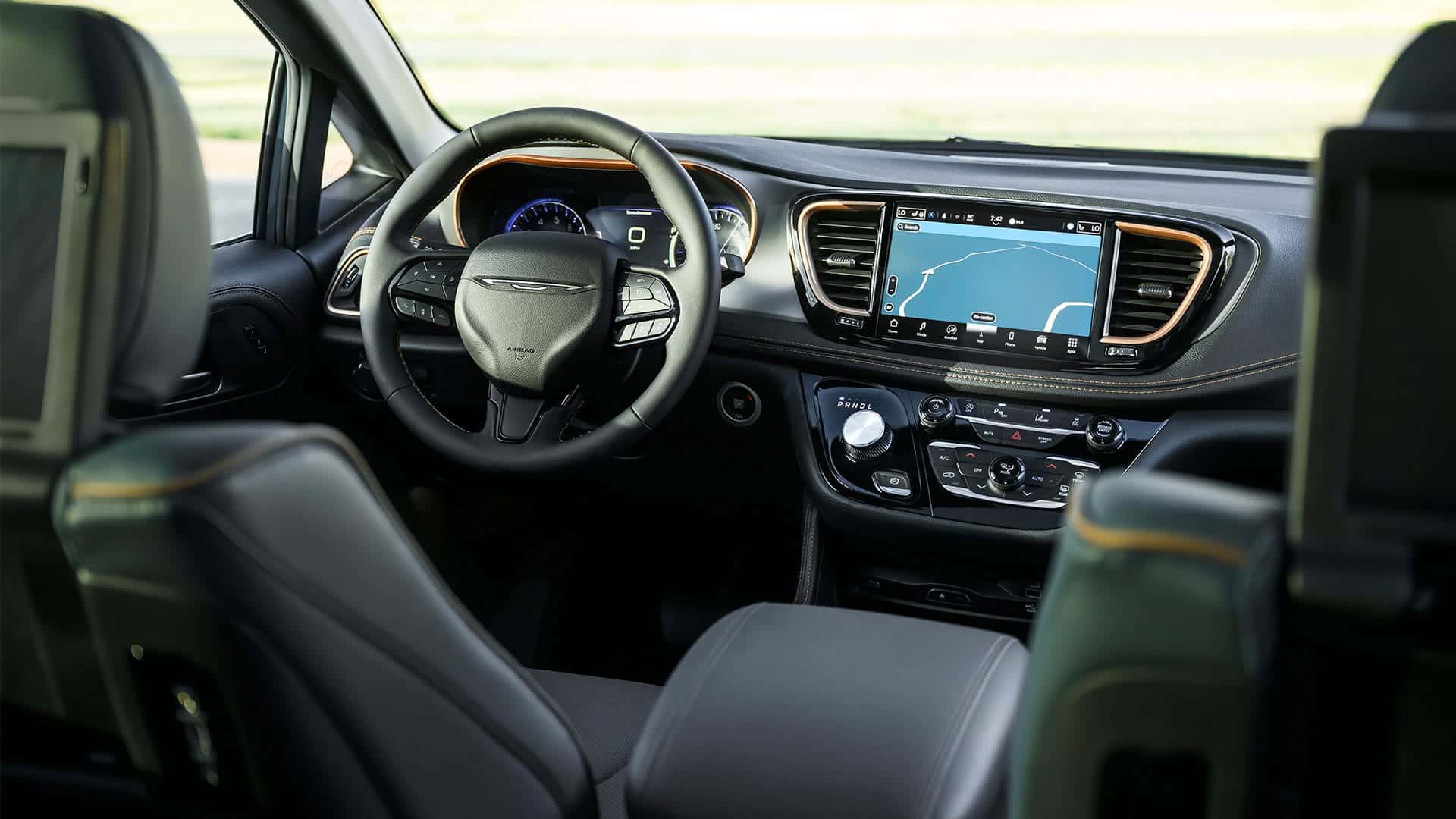 2027 Chrysler Pacifica premium interior with Blue Agave Nappa leather