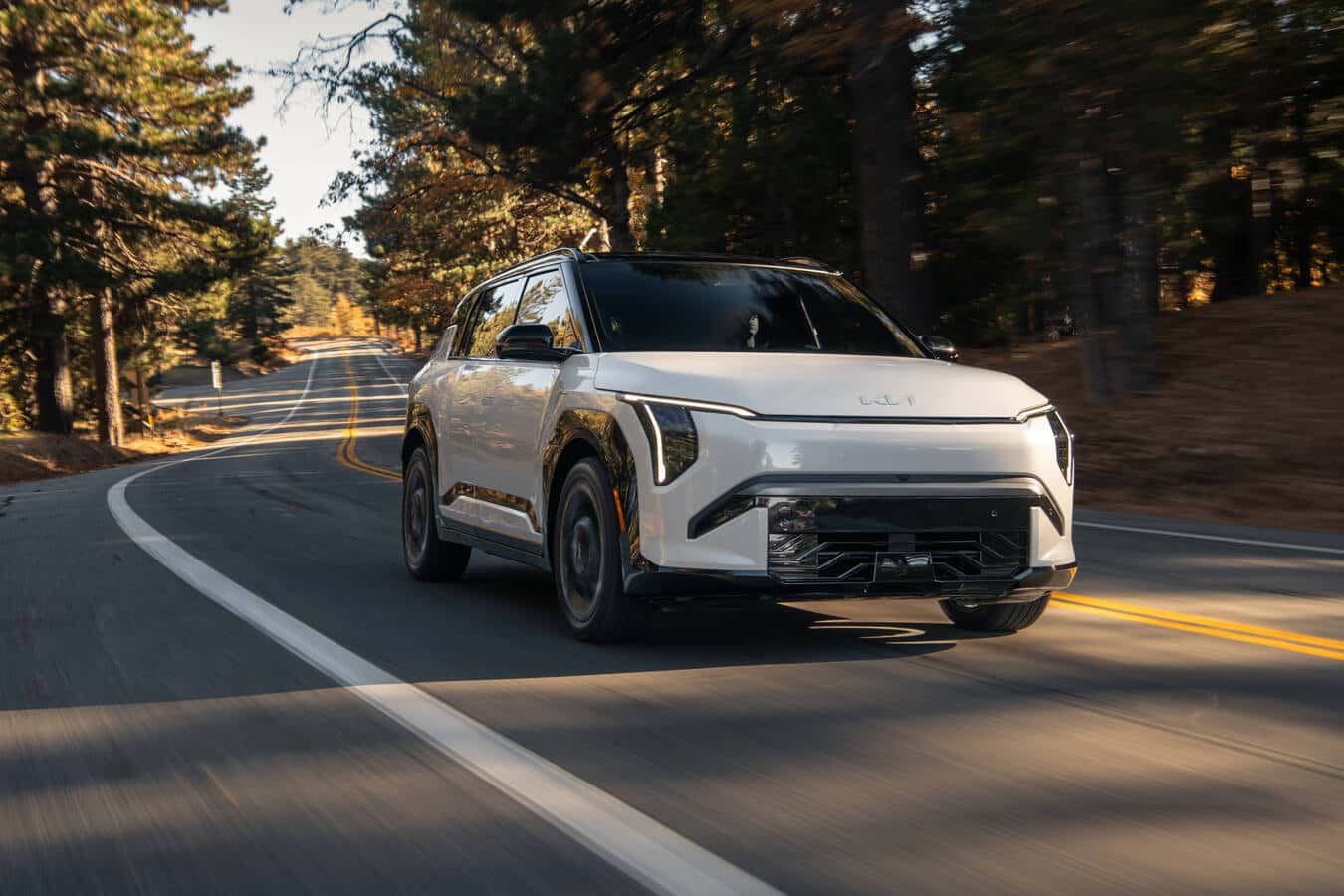 2027 Kia EV3 exterior front three-quarter view