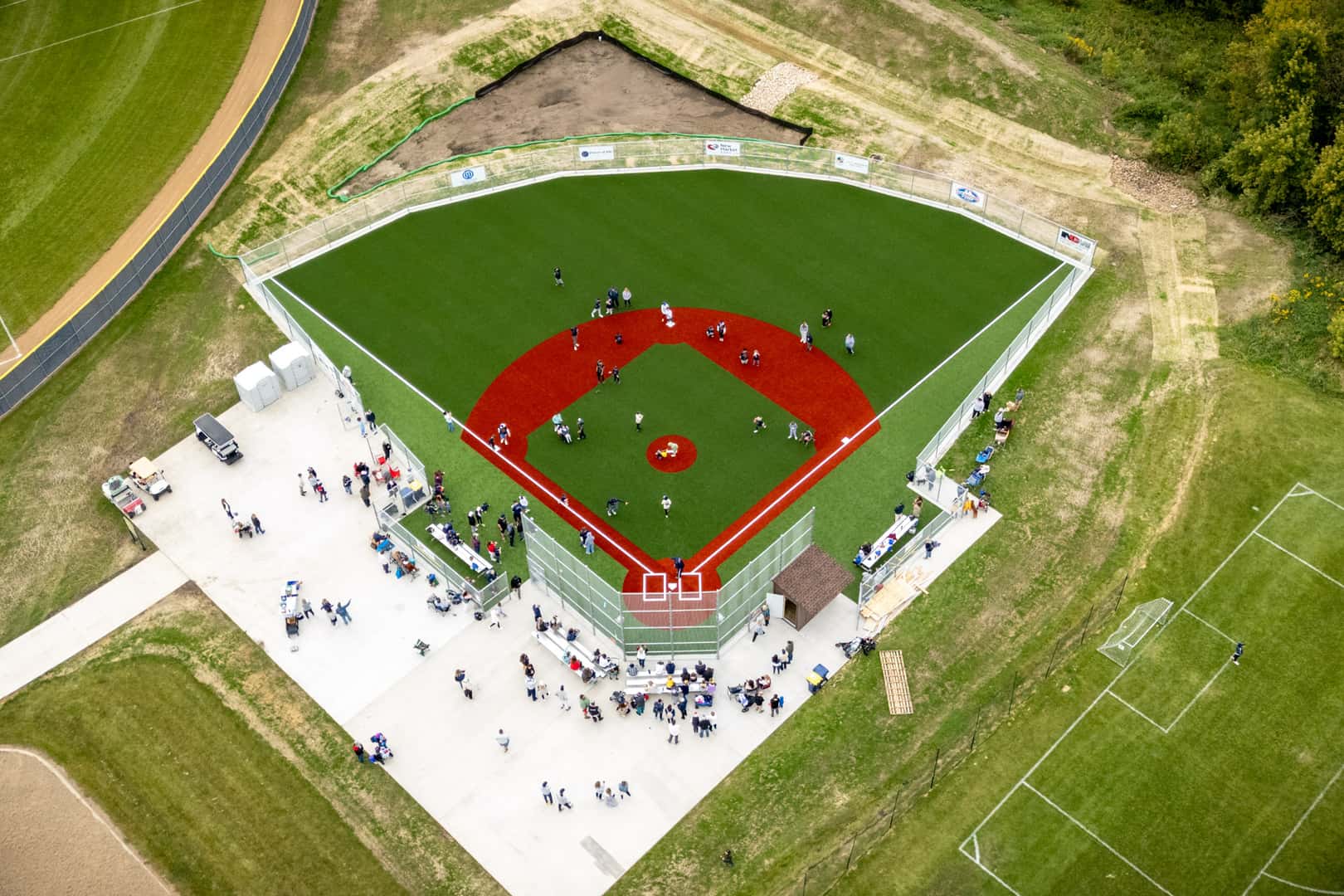Aerial view of the Prior Lake Miracle League Field at Thomas Ryan Memorial Park