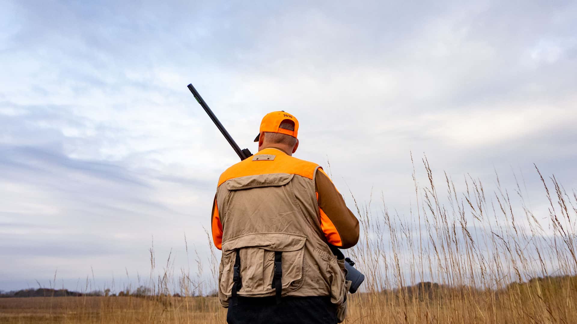 Hunter in the landscape at Traxler's Hunting Preserve during the 2026 SYP Hunt