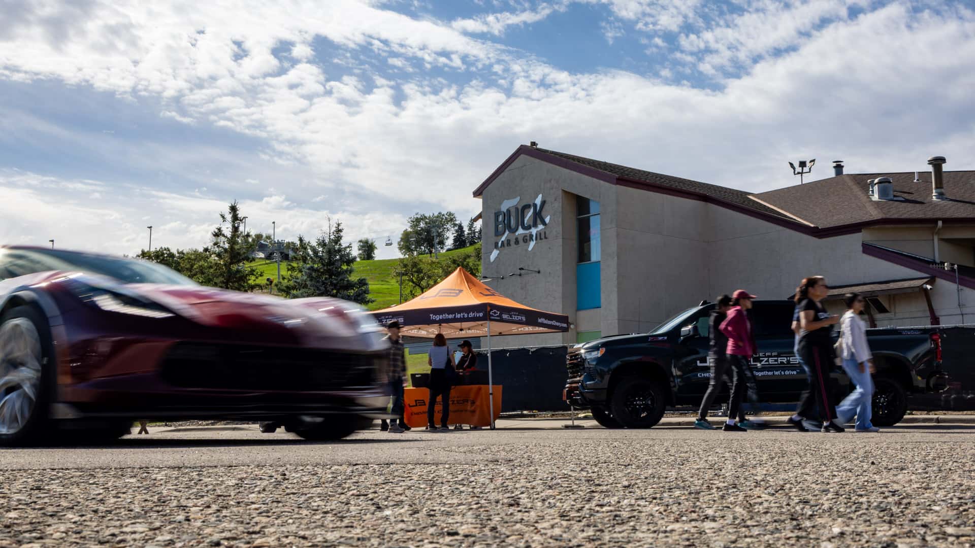 Jeff Belzer's tent at the inaugural Bucktoberfest Car Show at Buck Hill