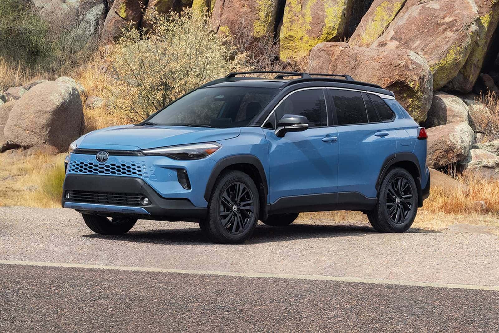 Toyota Corolla Cross XLE profile showing compact crossover proportions