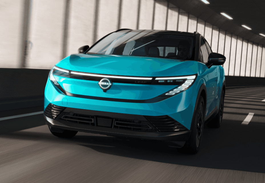 Nissan EV in Light Blue