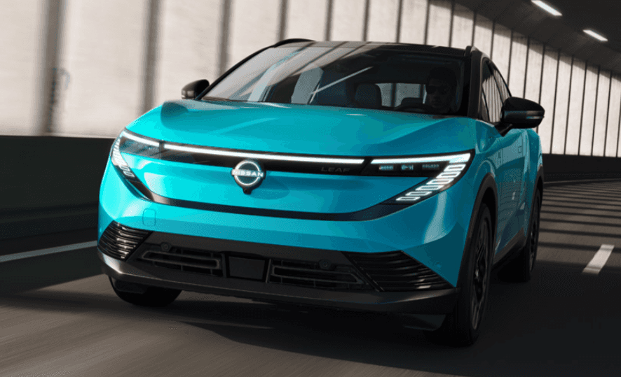 Nissan EV in Light Blue