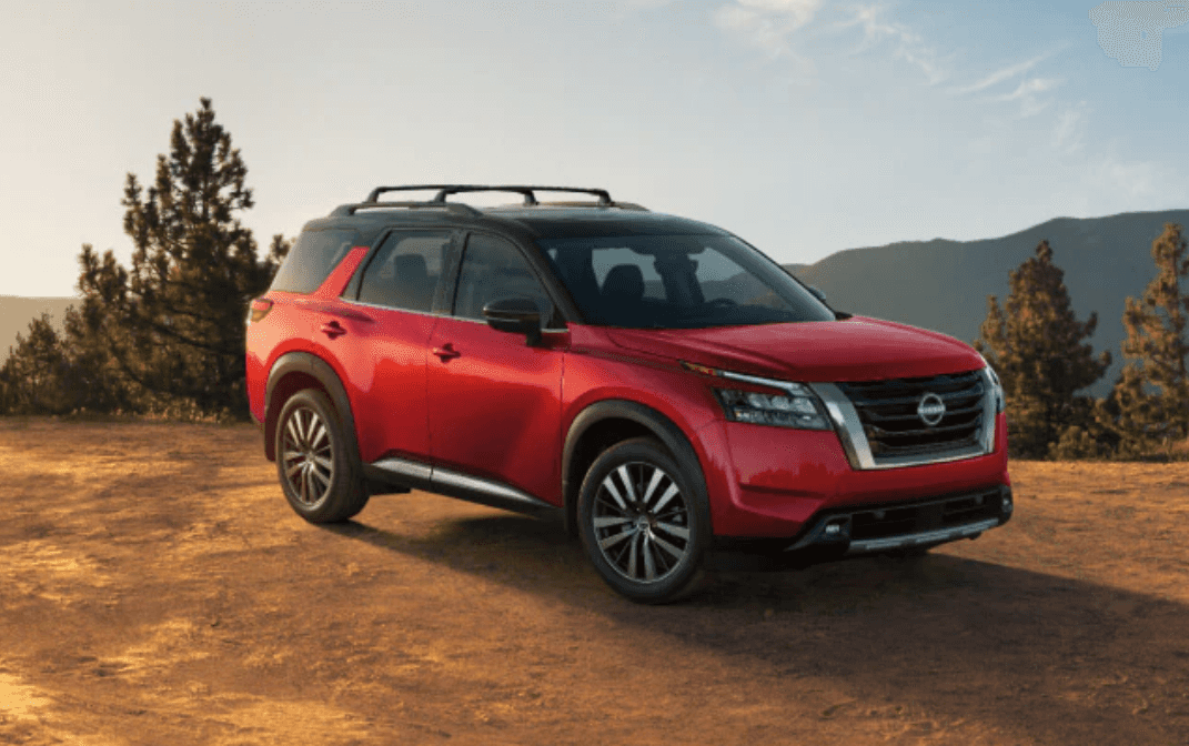 Nissan pathfinder near mountains