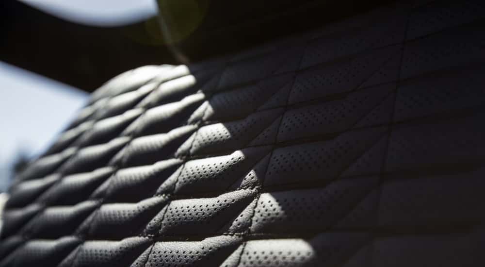 Close up of leather seating in a 2024 GMC Sierra EV