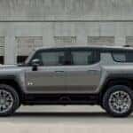 A gray 2025 GMC Hummer EV for sale parked.