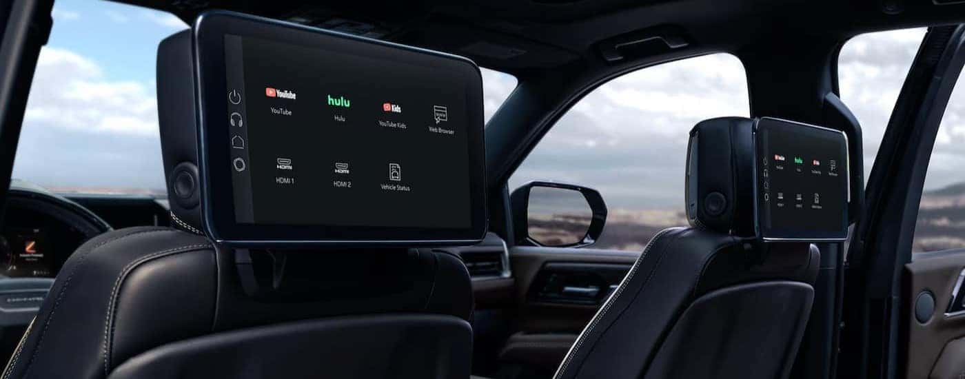 Rear seat media systems in a 2025 GMC Yukon XL.