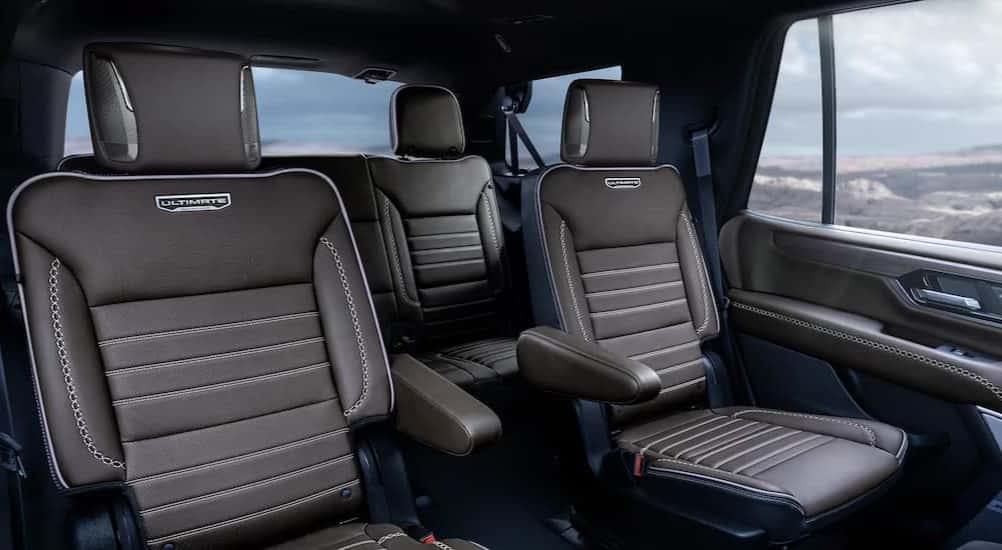The black rear interior in a 2025 GMC Yukon XL Ultimate.