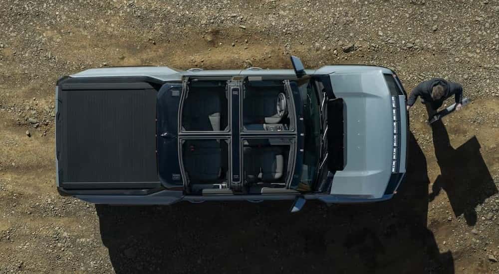 An aerial view of the infinity roof on a 2025 GRM Hummer EV Pickup.