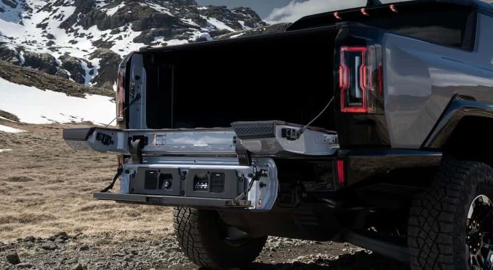 MultiPro Tailgate on a gray 2025 GMC Hummer EV for sale.