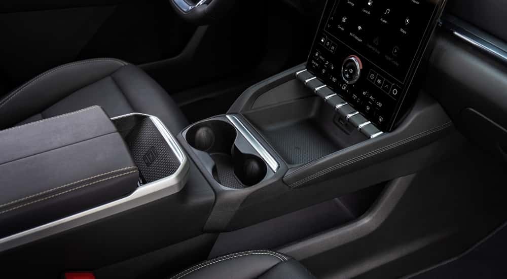 The black interior of a 2025 GMC Terrain.