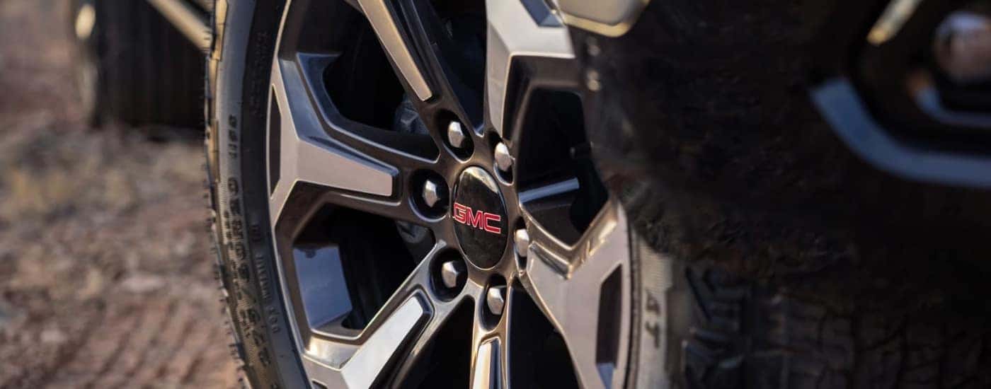 Close-up of a wheel on a 2025 GMC Yukon.