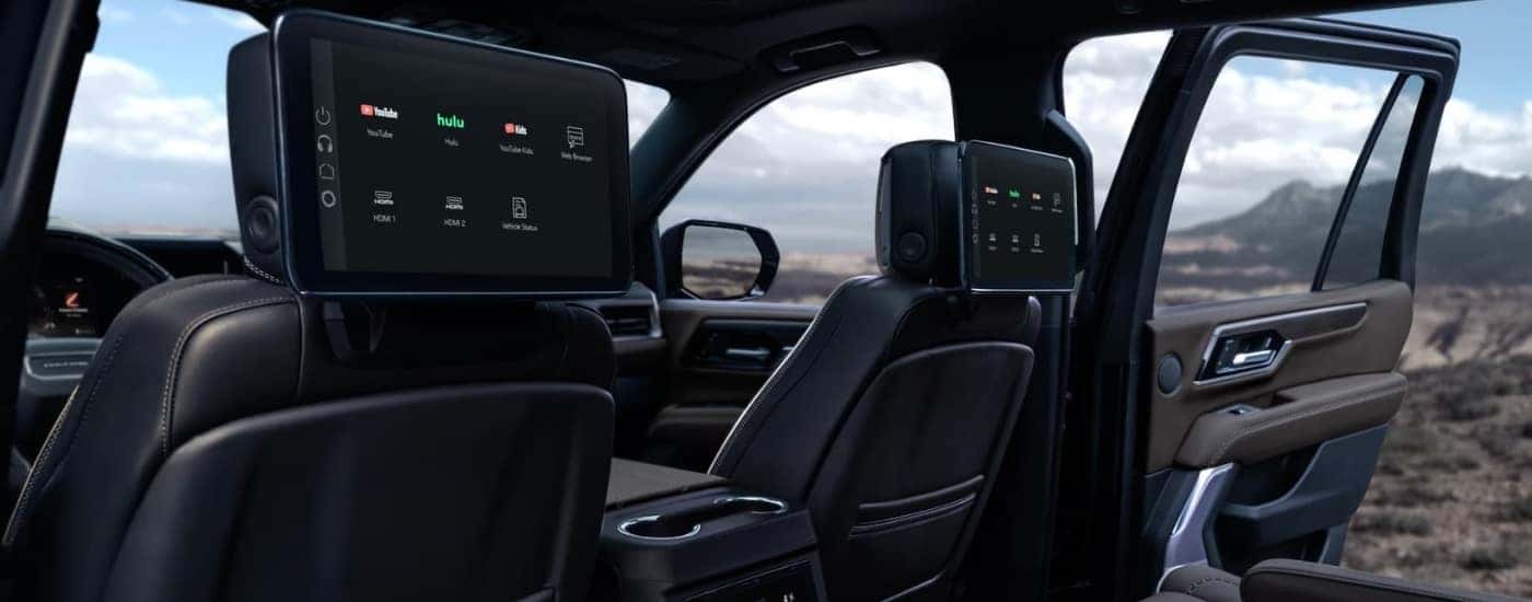 Headrest screen in a 2025 GMC Yukon.