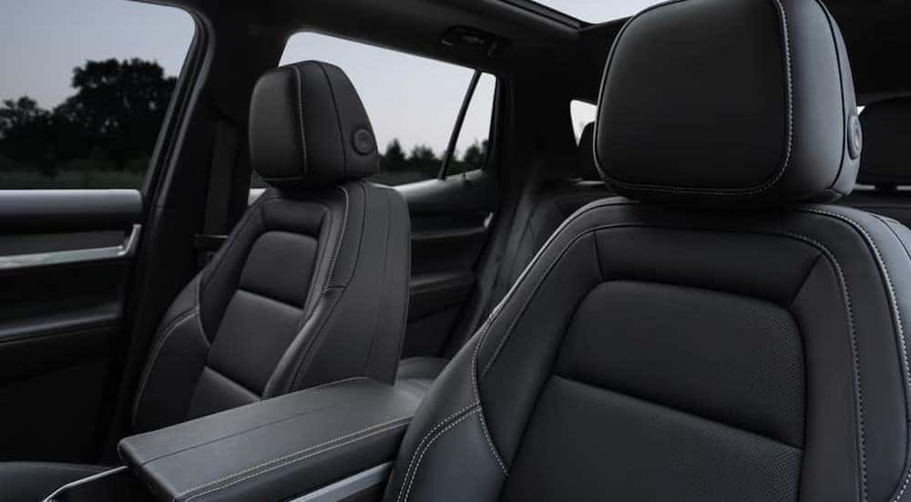The black interior in a 2025 GMC Terrain.