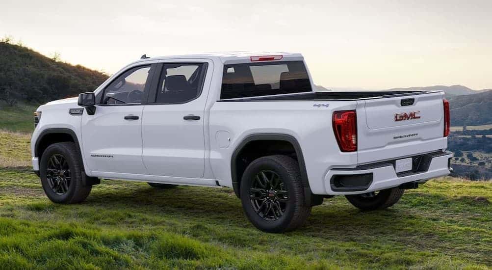 A parked white 2025 GMC Sierra 1500 for sale near Kennesaw.