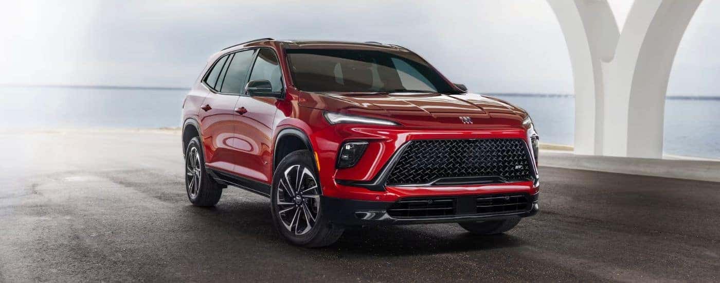 A red 2025 Buick Enclave ST from a Buick Enclave dealer for sale.