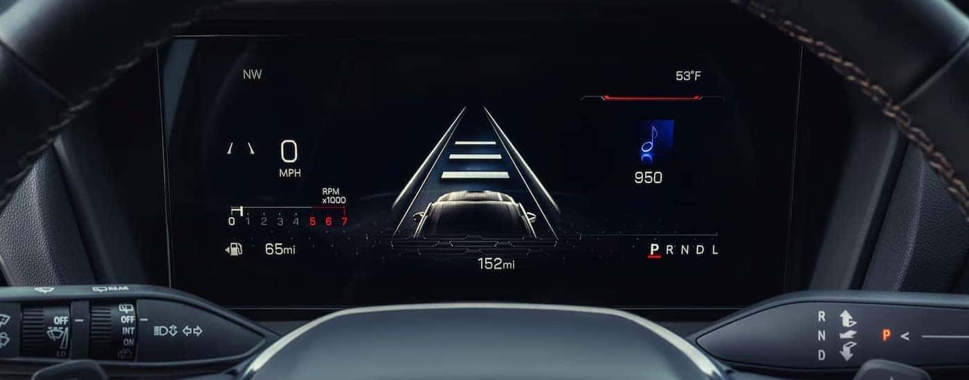 Close-up of the digital dash in a 2026 GMC Terrain.