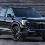 A parked black 2026 GMC Terrain for sale in Atlanta.