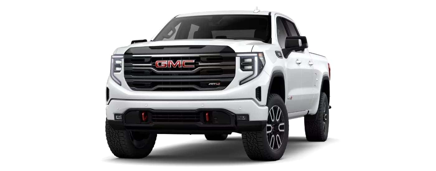White 2026 GMC Sierra 1500 AT4 angled left