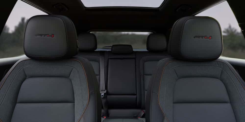 Black leather interior of a 2026 GMC Terrain AT4 for sale near Marietta.