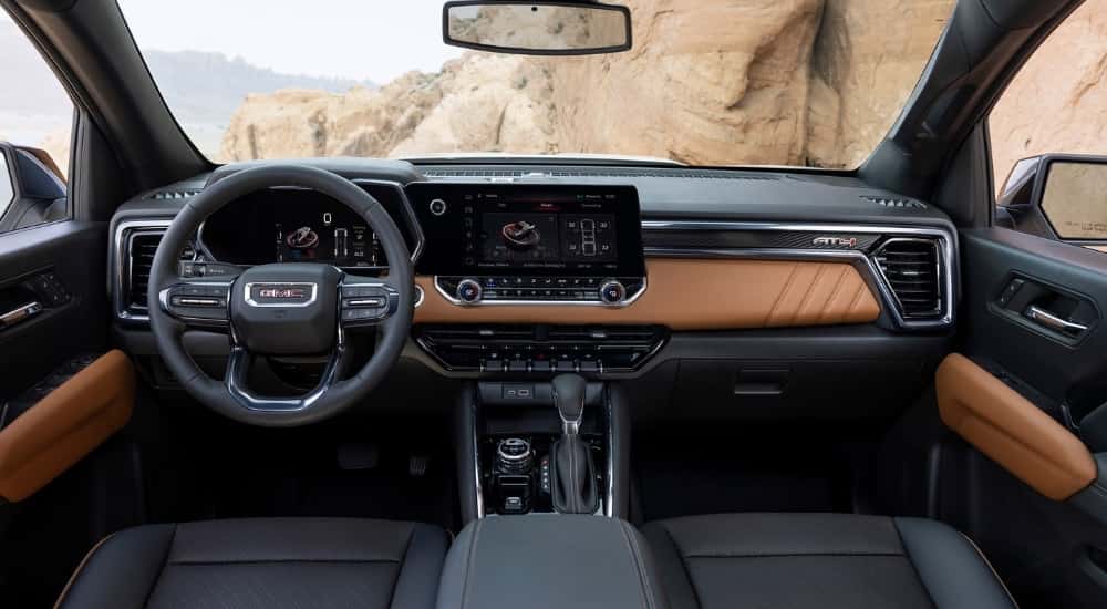 The interior of a 2026 GMC Canyon.