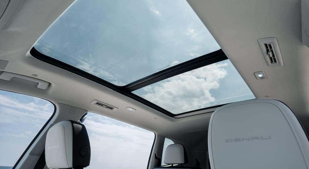 The sunroof in a 2026 GMC Acadia.