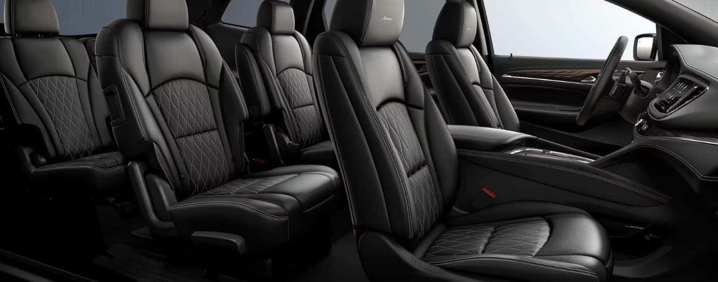 Black interior and dash of a 2024 Buick Enclave