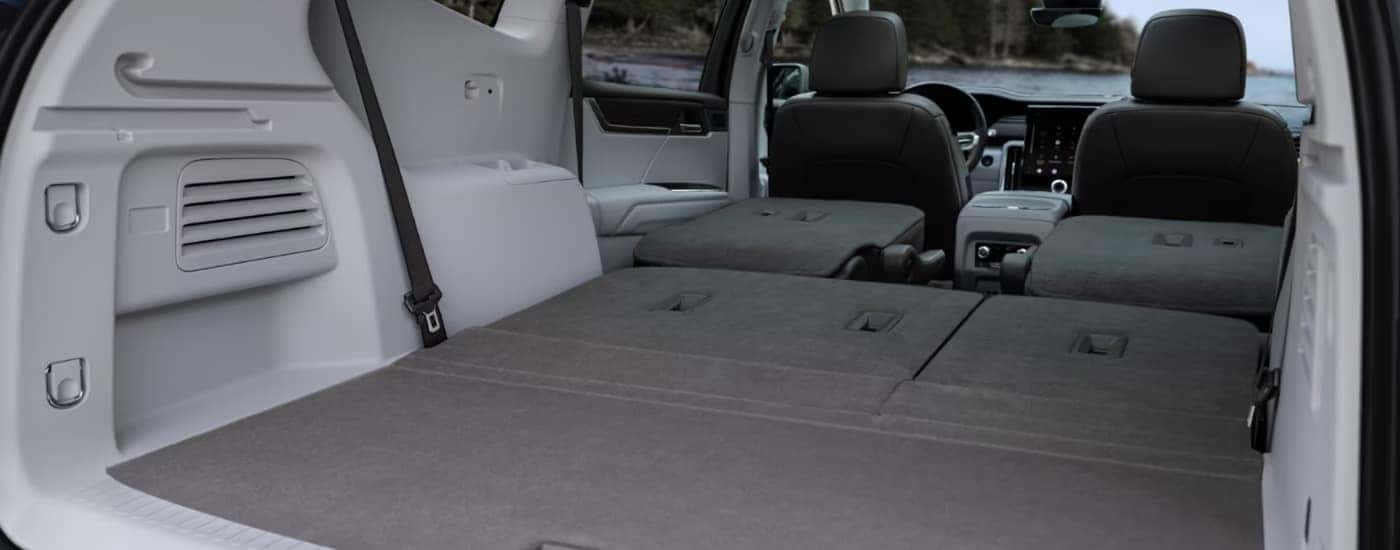 Gray and white interior of a 2024 GMC Acadia