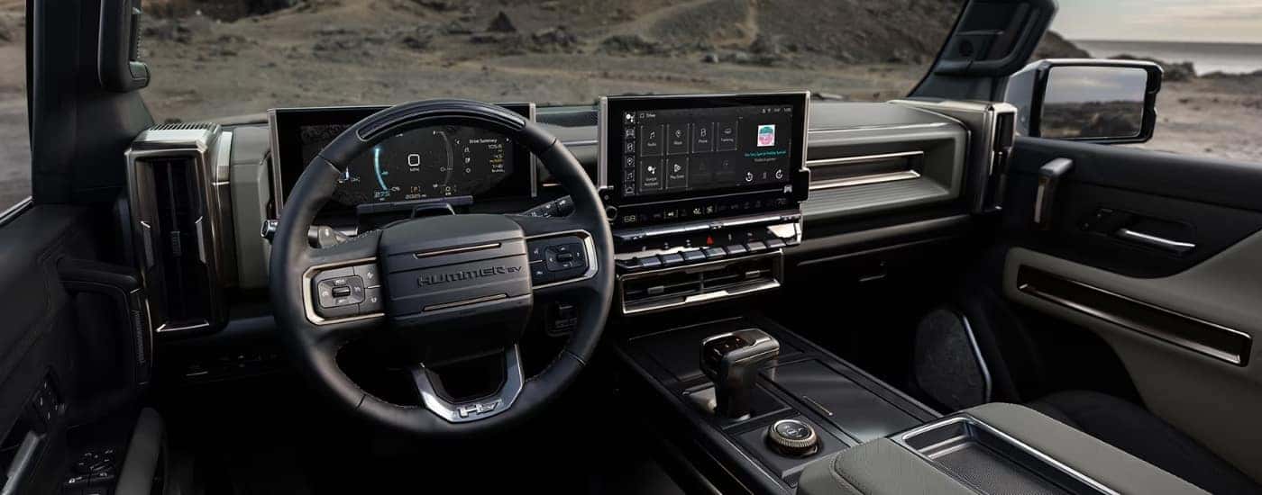 Black interior in a 2024 GMC Hummer EV