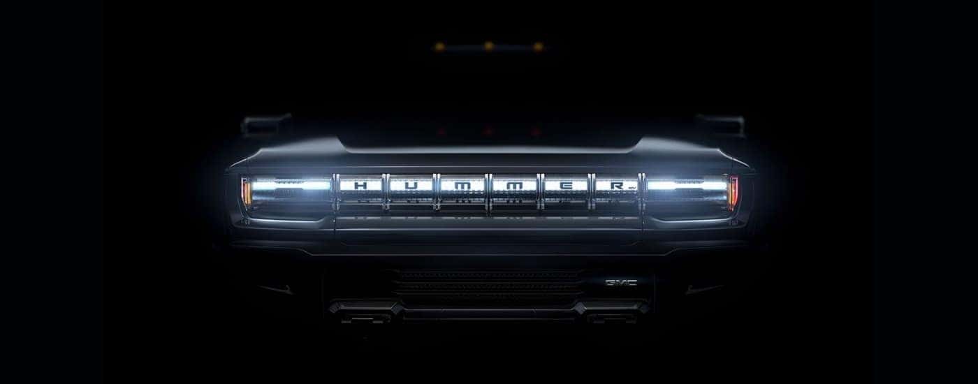 Grille on a silver 2024 GMC Hummer EV