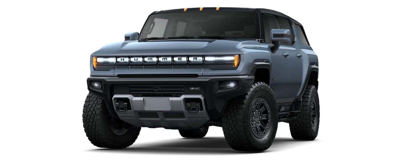 Grey 2024 GMC Hummer EV SUV 3X Omega Limited Edition angled left
