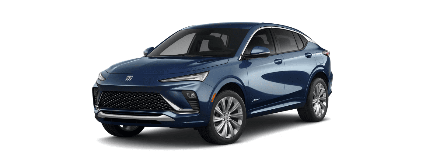 A blue 2025 Buick Envista ST angled left on a white background.