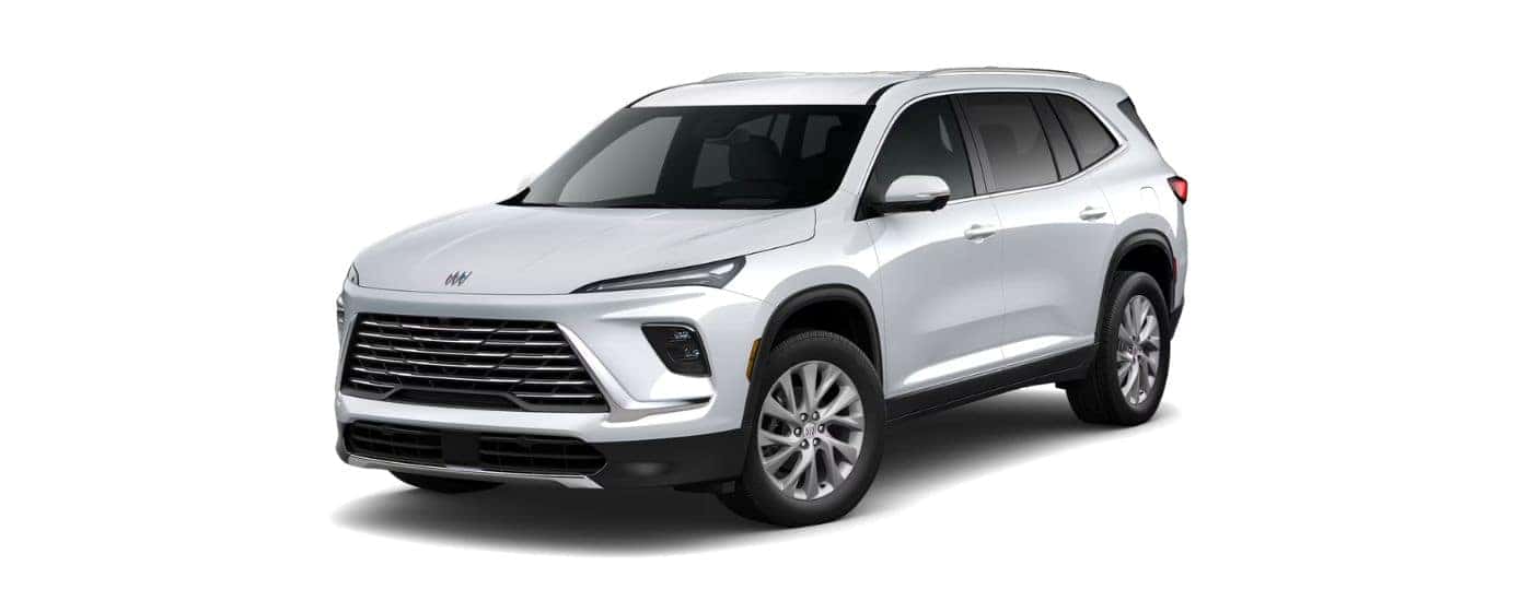 A white 2026 Buick Enclave angled left.