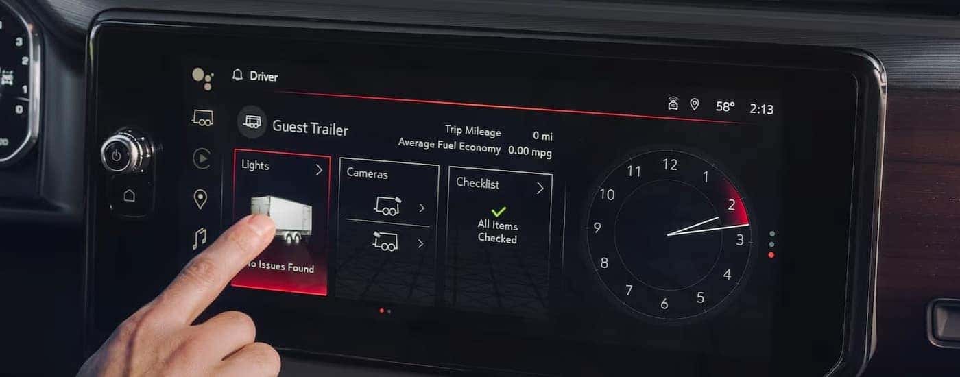 Infotainment screen in a 2026 GMC Sierra 1500.